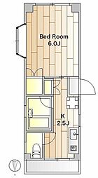 小柳ハイツ 1階1Kの間取り