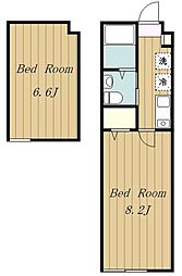 ビューティフルウイング相模大野 1階1Kの間取り