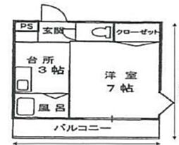 ネオセレス壱番館 1Kの間取図画像