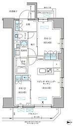パークアクシス住吉ガーデンスクエア 2LDKの間取図画像
