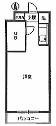 日神パレス下落合 ワンルームの間取図画像