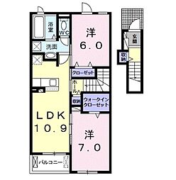 セレーノ 2階2LDKの間取り