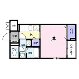 西武池袋線 東長崎駅 徒歩3分の賃貸マンション 3階1Kの間取り