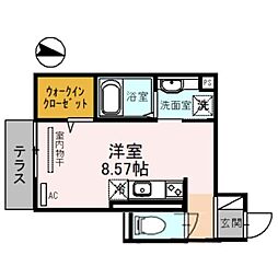 JR大阪環状線 鶴橋駅 徒歩7分の賃貸アパート 1階ワンルームの間取り