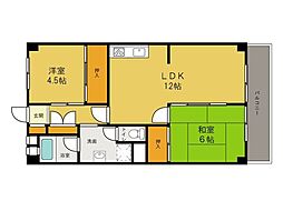 ワールドホンダ福岡ビル 2LDKの間取図画像