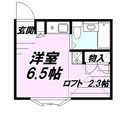 シエナ 1階ワンルームの間取り