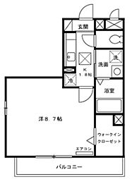 ハイムMoCo 1階1Kの間取り