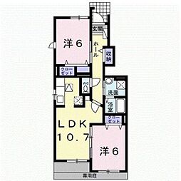 エテルノ・カーサ 1階2LDKの間取り