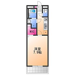 リコルテリンクウ 1Kの間取図画像