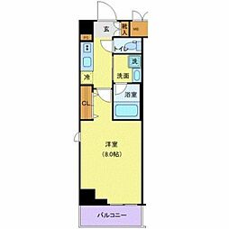 東京メトロ有楽町線 辰巳駅 徒歩9分の賃貸マンション 6階1Kの間取り