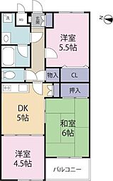 ヒルズふじみの 3DKの間取図画像