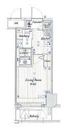 ザ・パームス東武練馬 4階1Kの間取り