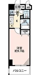 つくばエクスプレス 新御徒町駅 徒歩4分の賃貸マンション 3階1Kの間取り