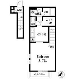 LOHAS上井草 2階1Kの間取り