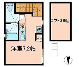 バーミープレイス西国分寺IV 2階ワンルームの間取り