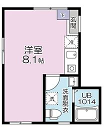 グランソレイユ 5階ワンルームの間取り
