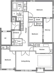 レジディア上目黒 3LDKの間取図画像