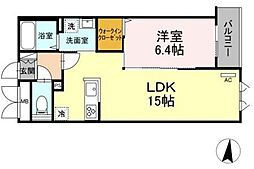 GRANDSOLEIL 1LDKの間取図画像