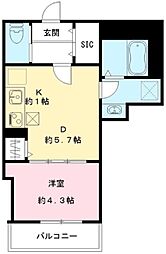 玉南ビル 1階1DKの間取り