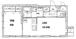 ノア豪徳寺 1階1LDKの間取り