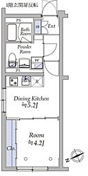 アトリオフラッツ中野新井薬師 2階1DKの間取り