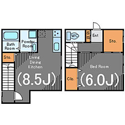 PLANTA中目黒 1階1SLDKの間取り