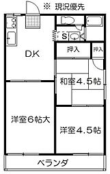 コーポ小山 3DKの間取図画像