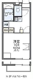 レオパレスカーサK3 1Kの間取図画像