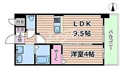 S-RESIDENCE東三国amante 6階1LDKの間取り