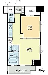 ベルファース本郷弓町 8階1LDKの間取り