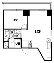 ライオンズマンション花壇代官山 3階1LDKの間取り