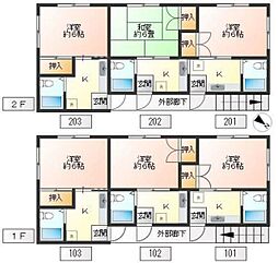 ライフパレス東瑞江 2階1Kの間取り