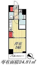 レフィールオーブ南行徳駅前 1DKの間取図画像