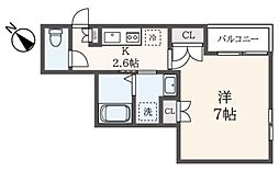 エスポワールメゾン 1Kの間取図画像