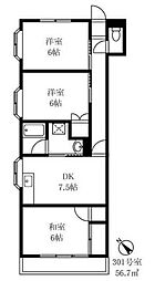 ラフォーレ武蔵野 3LDKの間取図画像
