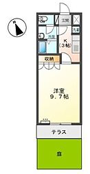 グリーンレジデンスII 1階1Kの間取り