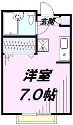 コーポタカハシ 2階1Kの間取り