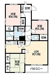 ハウス北習志野 3LDKの間取図画像