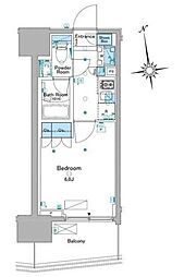 ルフォンプログレ品川大井 9階1Kの間取り