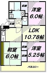 クレール清水 2階3LDKの間取り