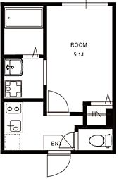 MELDIA北綾瀬V 1階1Kの間取り
