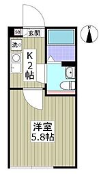 アザーレ・ターコイズ 1階1Kの間取り