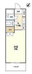 アイコート早稲田 1Kの間取図画像