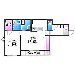 輝 阪南町 1LDKの間取図画像