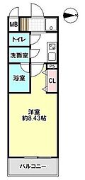 茅ヶ崎フェリックスコート長尾 1Kの間取図画像