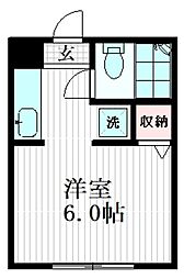 園田コーポ 1階1Kの間取り