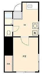 ケンジントンミューズ 2階1DKの間取り