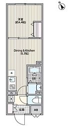 エルファーロ三軒茶屋VI 1階1DKの間取り