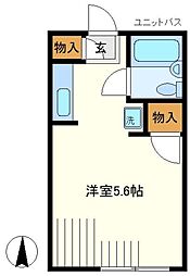グランドヒル岡上B ワンルームの間取図画像