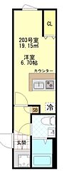ＣＦジオーレ西小岩五丁目 2階1Kの間取り